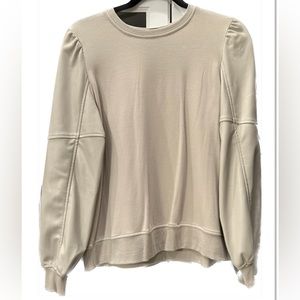 Generation love. Leather sleeves sweatshirt. Dress up or dress down